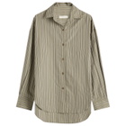 Faithfull The Brand Women's En Vau Stripe Shirt in Khaki Stripe