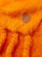 Loewe - Logo-Appliquéd Fringed Mohair-Blend Scarf