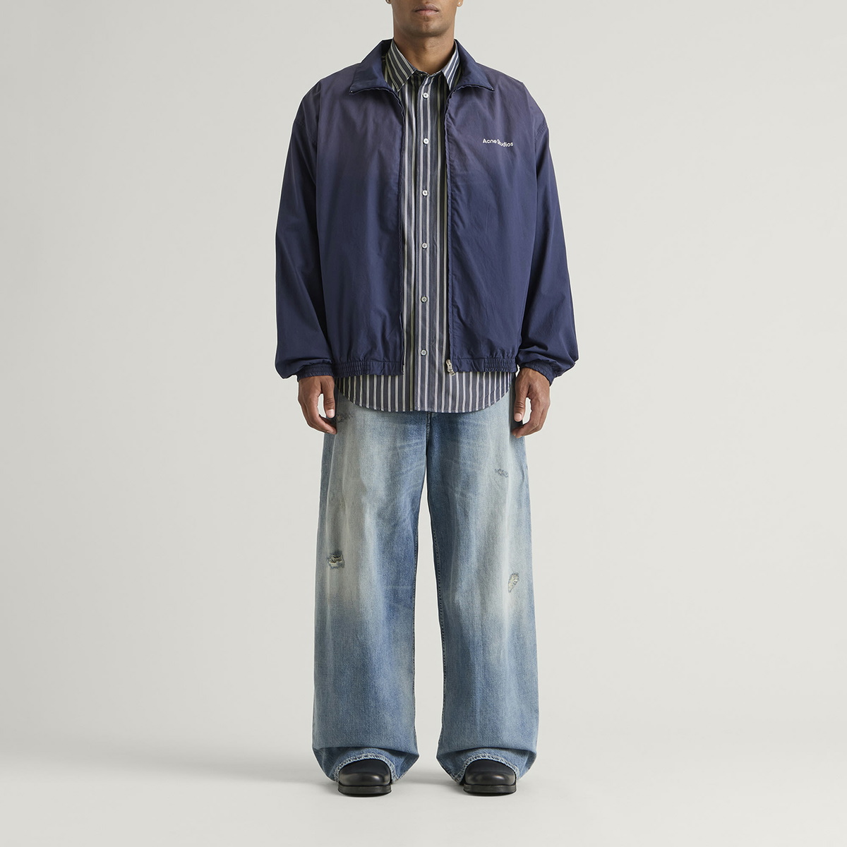Acne Studios Men's Satero Double Sleeve Shirt in Blue/White