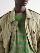 Auralee - Striped Wool-Jersey T-Shirt - Green