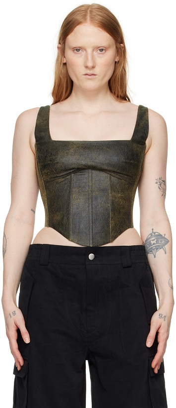 Photo: MISBHV SSENSE Exclusive Brown Faux-Leather Tank Top