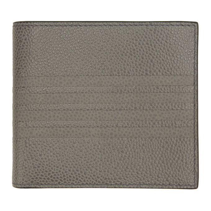 Photo: Thom Browne Grey 4-Bar Bifold Wallet