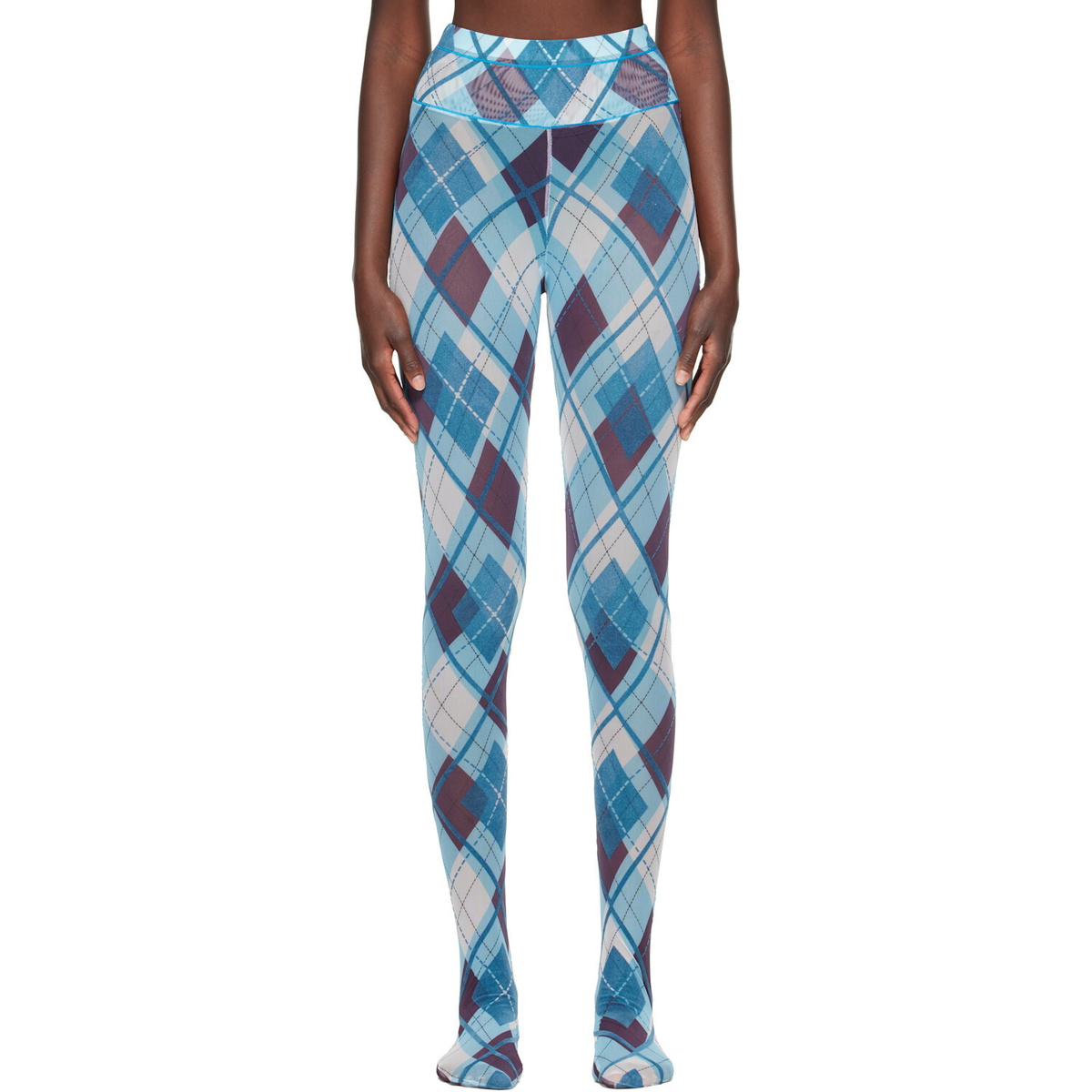 Chopova Lowena Red & Pink Tartan Flower Leggings Chopova Lowena