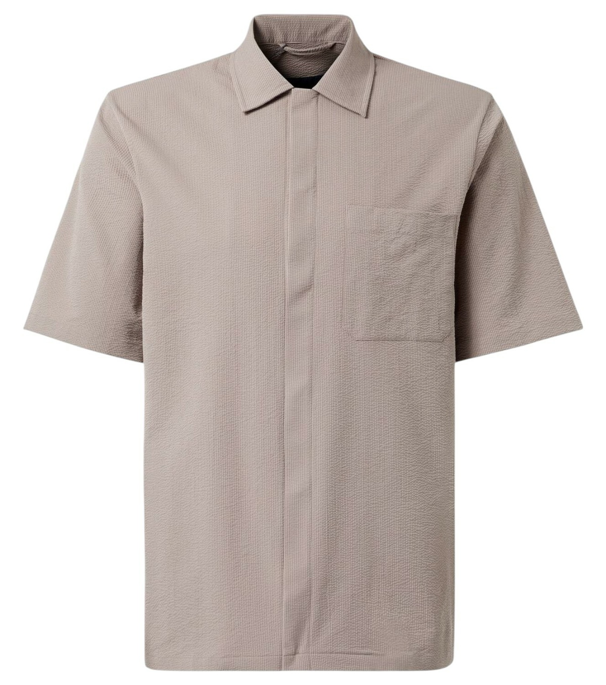 Marino Seersucker Mao Shirt