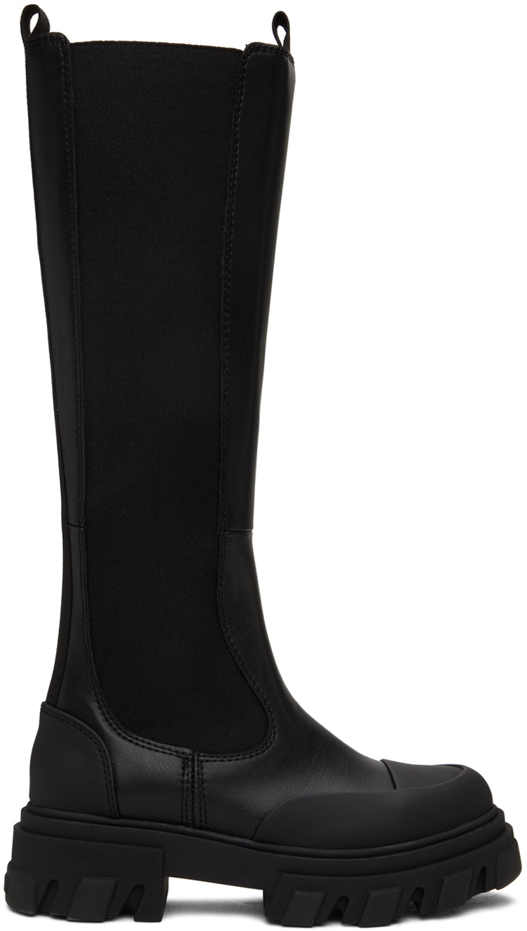 Photo: GANNI Black Cleated High Chelsea Boots