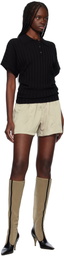 RECTO Black Dolman Sleeves Knit Polo