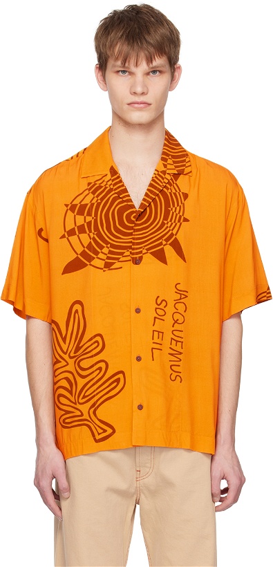 Photo: Jacquemus Orange Le Raphia 'La Chemise Jean' Shirt