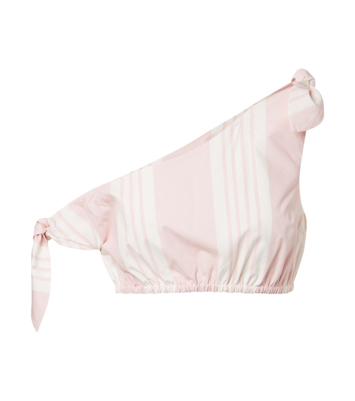 Photo: Posse Rosie asymmetric striped cotton crop top