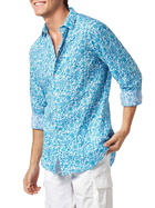 MC2 Saint Barth Man Muslin Cotton Sikelia Shirt With Flower Print