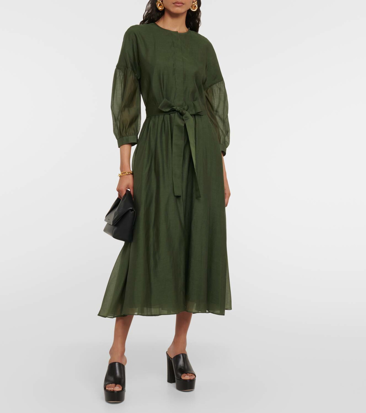 【送料&関税込】Max Mara Peonie Puffsleeve Dress S Max Mara Peonia midi dress S Max Mara