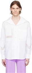 Marine Serre White Lace Paneled Shirt