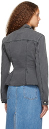 Magda Butrym Gray Peplum Denim Jacket