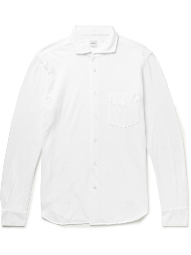 Photo: Aspesi - Garment-Dyed Cotton-Jersey Shirt - White