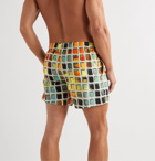 Ermenegildo Zegna - Slim-Fit Mid-Length Printed Swim Shorts - Yellow