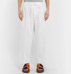 Jacquemus - Wide-Leg Cotton-Twill Drawstring Trousers - White