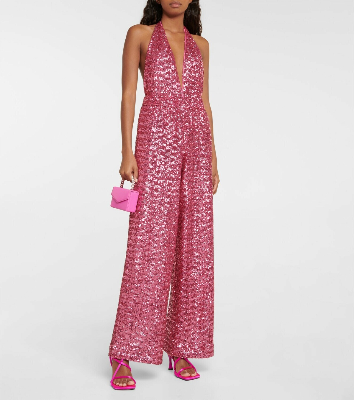Oseree - Sequin high-rise wide-leg pants