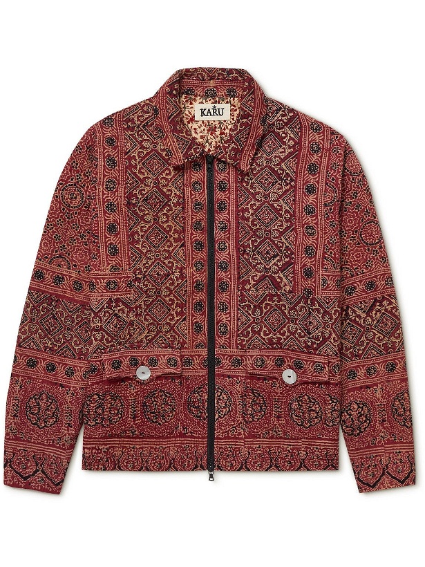 Photo: Karu Research - Upcycled Embroidered Printed Padded Cotton Jacket - Red