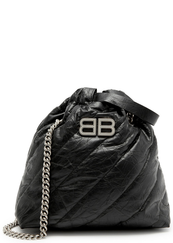 Photo: Balenciaga Crush Small Quilted Leather Bucket bag - Black - One Size