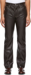 Séfr Brown Faux-Leather Londré Trousers