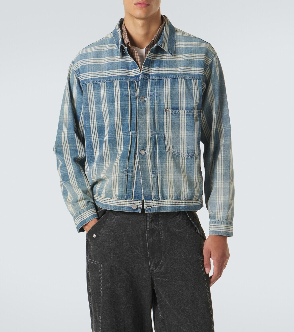 A.Presse No.213 checked denim jacket