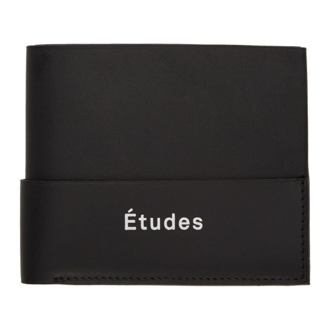 Photo: Etudes Black Leather Logo Wallet