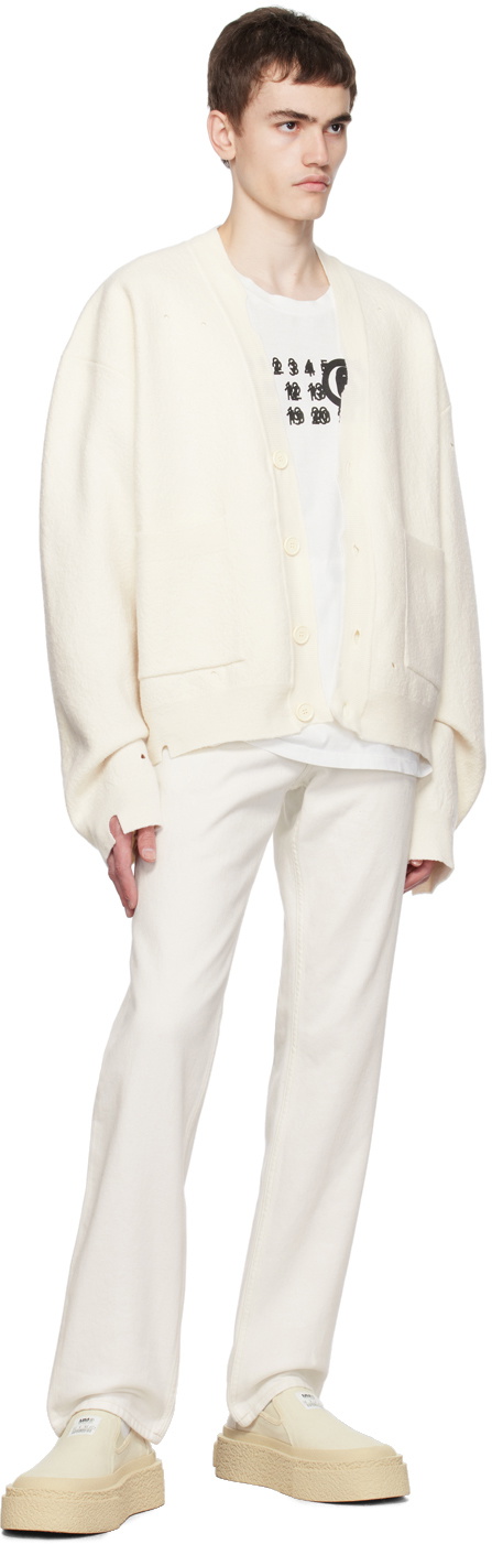 MM6 Maison Margiela / エムエムシックスメゾンマルジェラ | 2022SS | OVERSIZED SWEATER IN WHITE 異素材 ニット | S | アイボリー/ホワイト | レディース Off-White Collared Sweatshirt by MM6 Maison Margiela on Sale