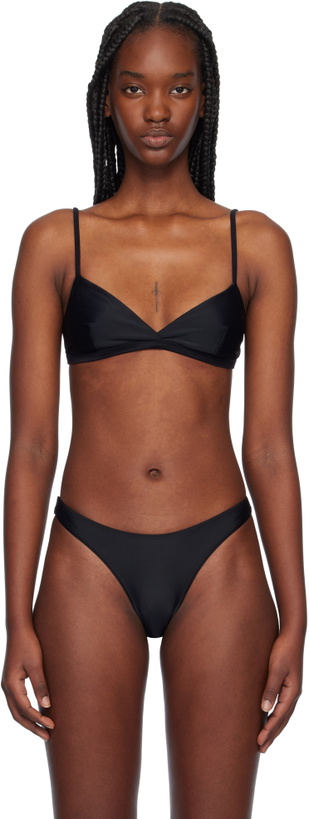 Photo: Matteau Black Tri Crop Bikini Top