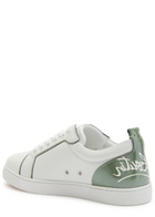 Christian Louboutin Fun Louise Junior Panelled Leather Sneakers White And Green