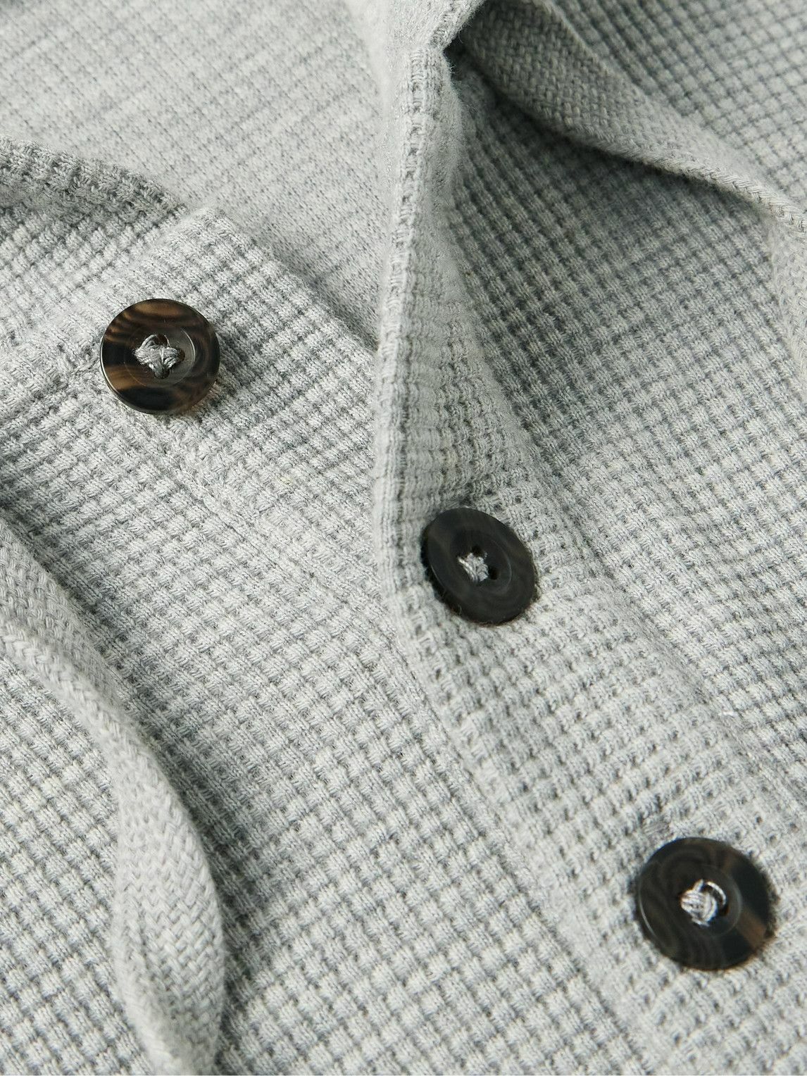 Onia - Waffle-Knit Cotton-Blend Hoodie - Gray