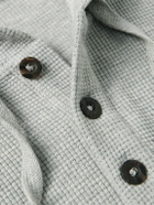 Onia - Waffle-Knit Cotton-Blend Hoodie - Gray
