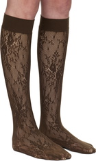 Swedish Stockings Brown Rosa Lace Knee-Highs Socks