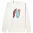 Norse Projects Men's Arne Relaxed Paint N Logo Crew Sweatshirt in Marble White
