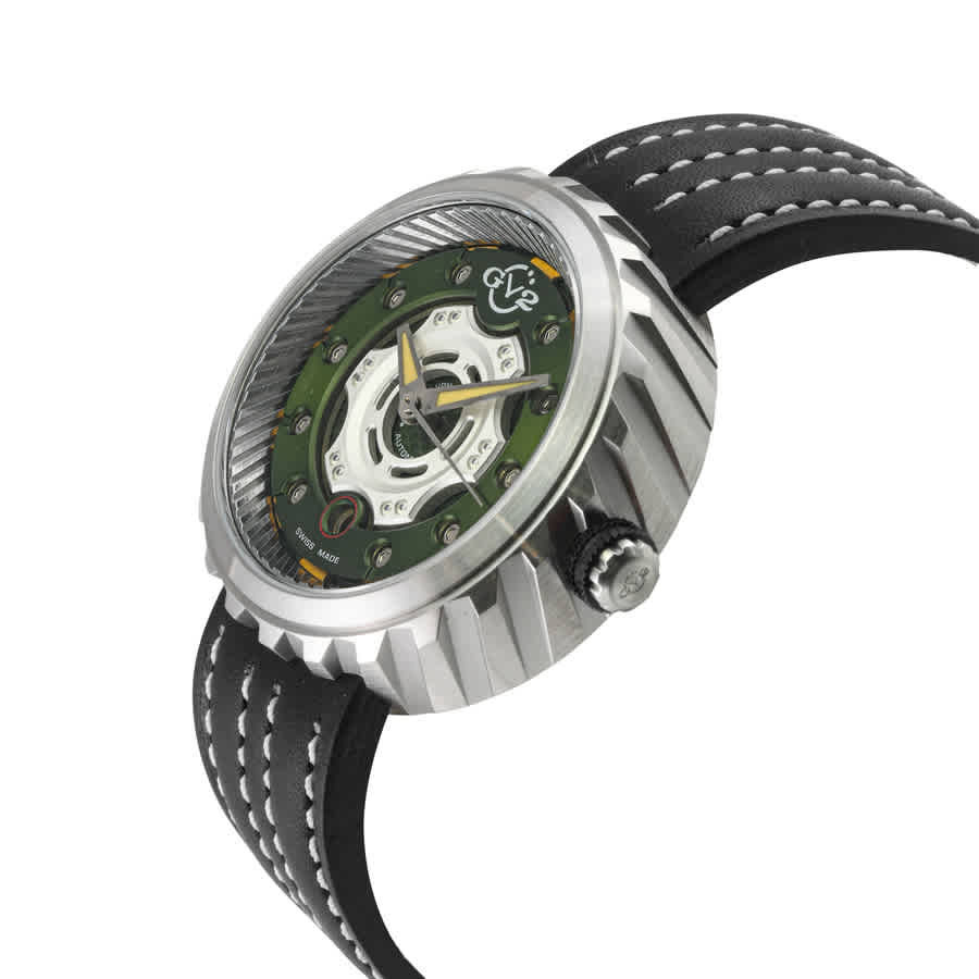 GV2 by Gevril Motorcycle Green Dial Mens Watch 13202