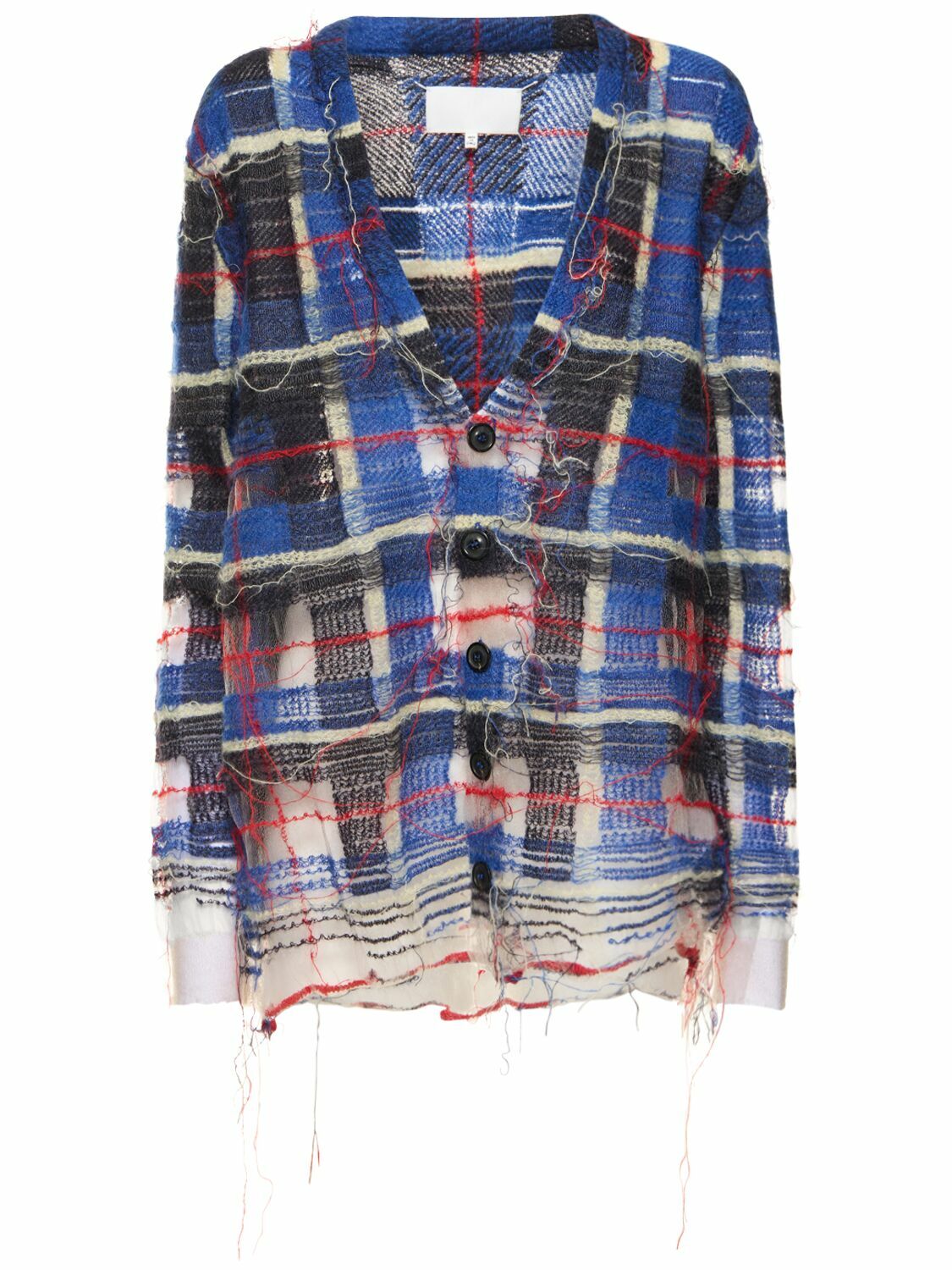 MAISON MARGIELA - Distressed Mohair Blend Knit Cardigan Maison