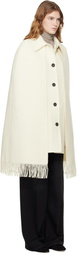 TOTEME Off-White Fringe Cape Coat