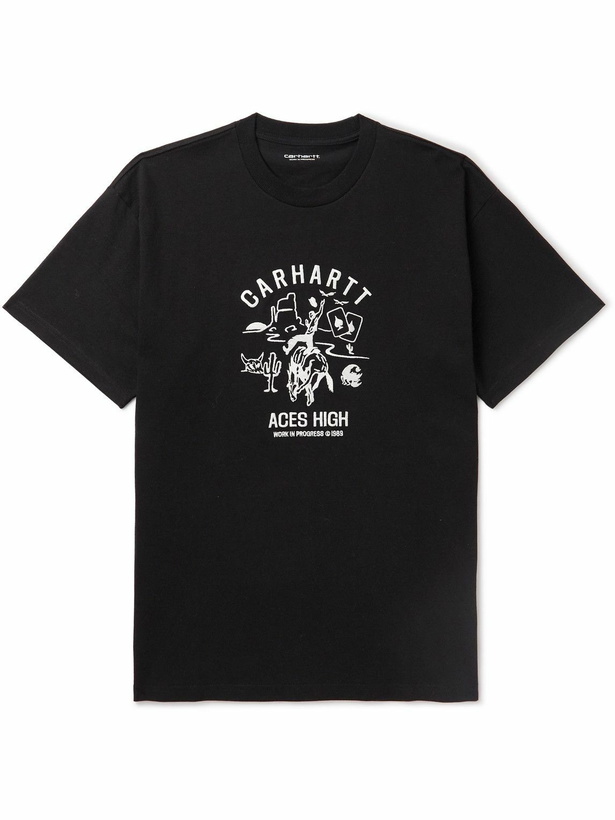 Photo: Carhartt WIP - Souvenir Valley Embroidered Organic Cotton-Jersey T-Shirt - Black