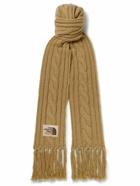 GUCCI - The North Face Fringed Cable-Knit Wool Scarf