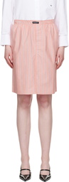 HommeGirls Red Boxer Pencil Midi Skirt