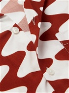 OAS - Big Lauda Camp-Collar Printed Satin Shirt - Red