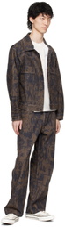 Small Talk Studio Brown Printed Denim Jacket