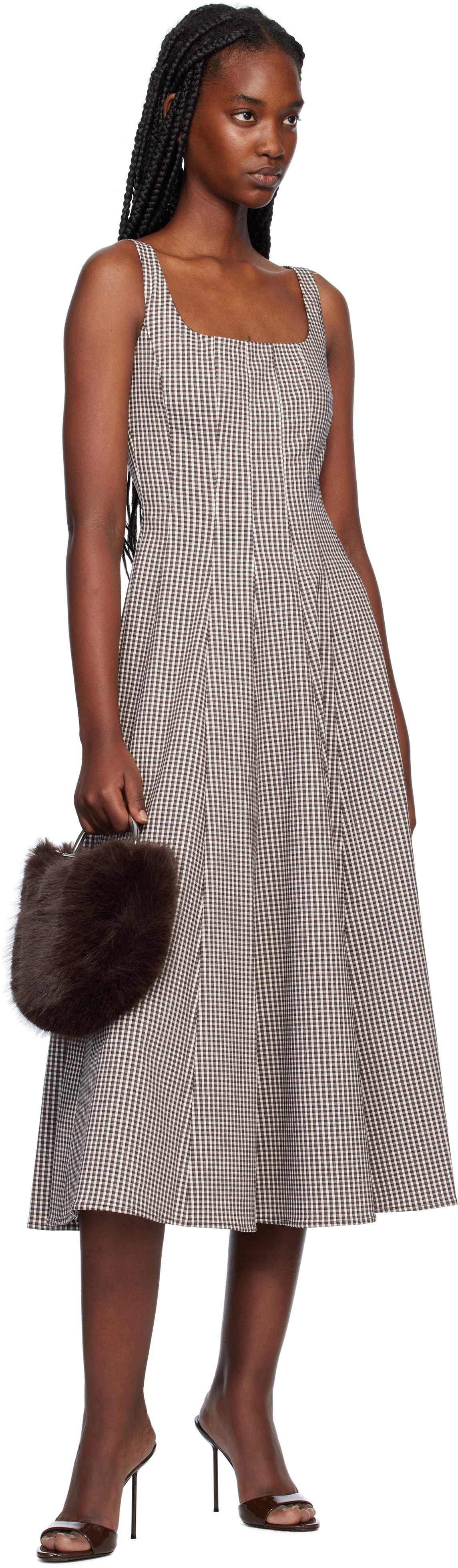 knee length dresses for ladies Staud Wells Dress in Sangria main image 1