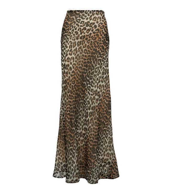 Photo: Ganni Leopard-print chiffon maxi skirt