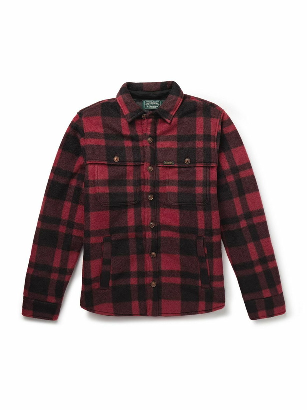 Photo: Polo Ralph Lauren - Polo Country Checked Padded Recycled-Fleece Overshirt - Red