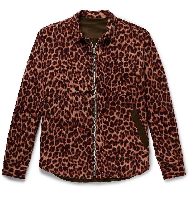Photo: Sacai - Reversible Leopard-Print Wool and Shell Jacket - Brown
