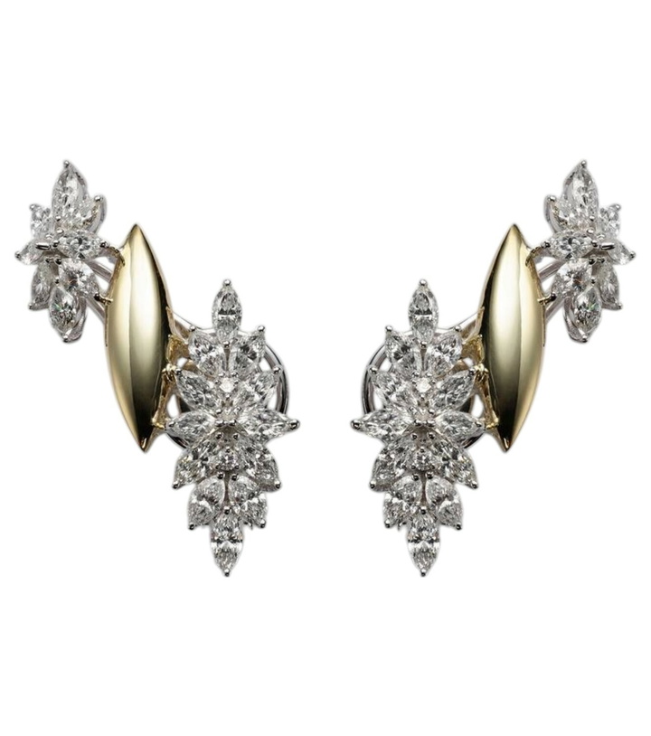 Photo: Yeprem Golden Strada 18kt yellow and white gold clip-on earrings with diamonds