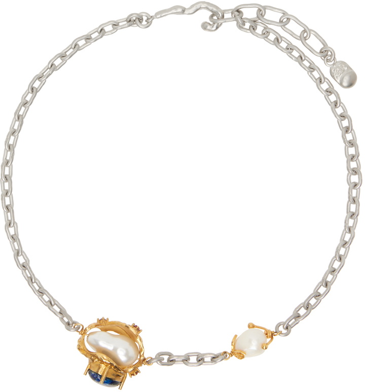 Photo: Marni Silver & Gold Short Brass Necklace