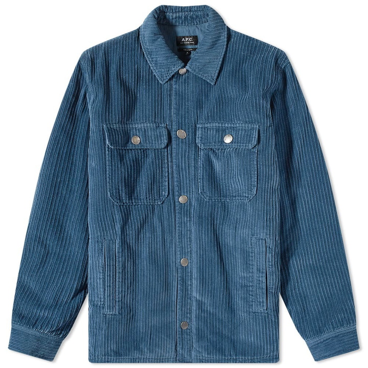 Photo: A.P.C. Men's Alex Shirt Jacket in Steel Blue