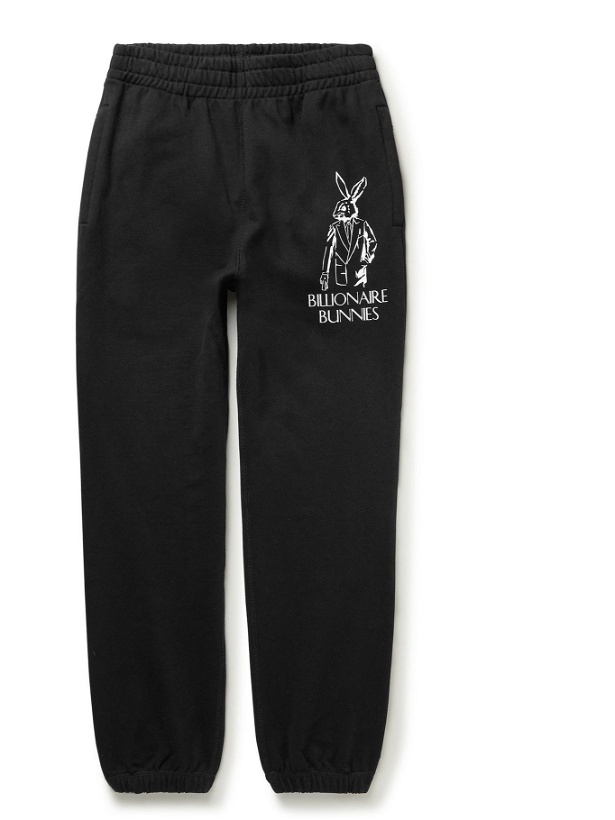 Photo: BILLIONAIRE BOYS CLUB - Bunnies Tapered Printed Cotton-Jersey Sweatpants - Black