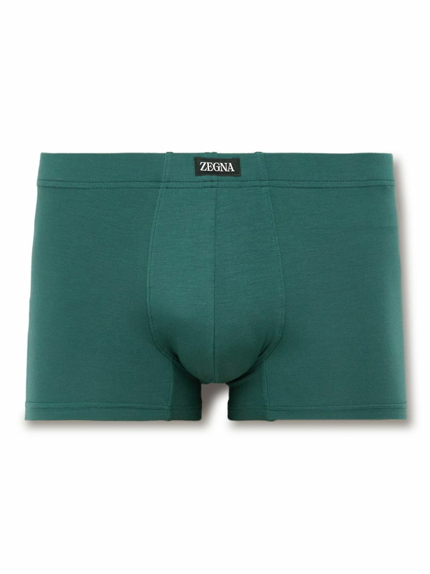 Photo: Zegna - Stretch-Modal Boxer Briefs - Green
