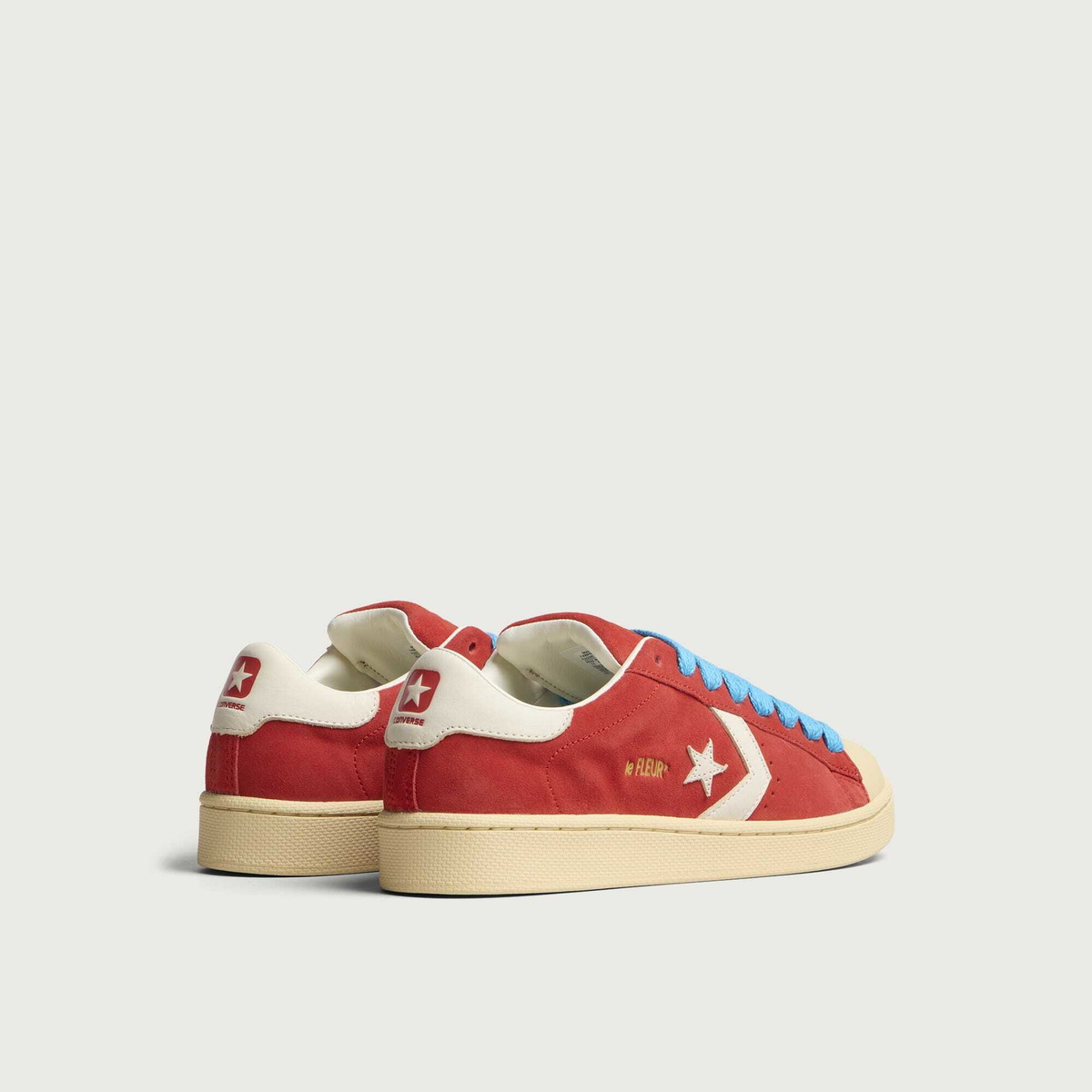 Converse Men's 1908 Pro Leather Sneaker in Molten Lava/Banana Crepe/Blue